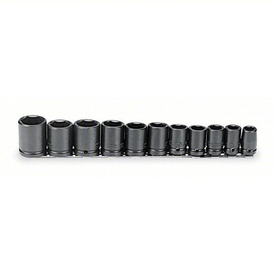 Proto J74102 Impact Socket Set 1/2 in Drive Size, 11 Pieces, 1/2 in to 1 1/8 in Socket Size Range - KVM Tools Inc.KV4JX08