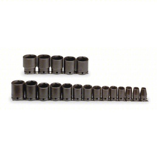 Proto J74106 Impact Socket Set 1/2 in Drive Size, 19 Pieces, 3/8 in to 1 1/4 in Socket Size Range - KVM Tools Inc.KV4JX10