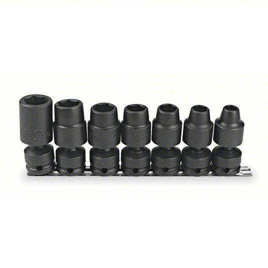 Proto J74142 Impact Socket Set 1/2 in Drive Size, 7 Pieces, 7/16 in to 13/16 in Socket Size Range - KVM Tools Inc.KV4JX15