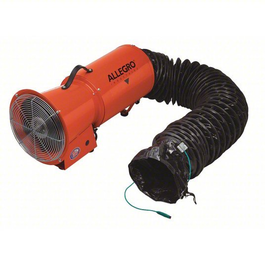 Allegro 9514 - 06 Confined Space Fan 115 V AC, 8 in Duct Dia, 1/3 hp Horsepower, 890 cfm Max Flow in Free Air - KVM Tools Inc.KV4UDK1