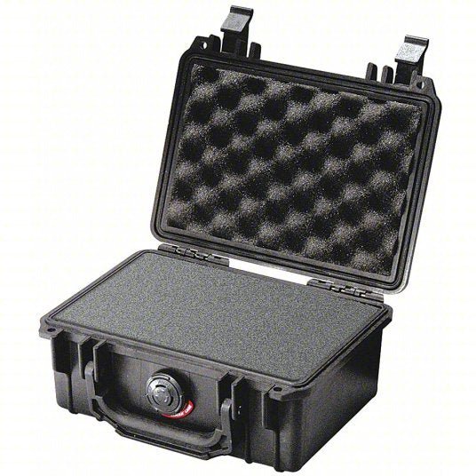 Pelican 1120 Protective Case 4 3/4 in x 7 1/4 in Inside, Black, Foam Included, No Wheels, Plastic/Rubber - KVM Tools Inc.KV20FZ27