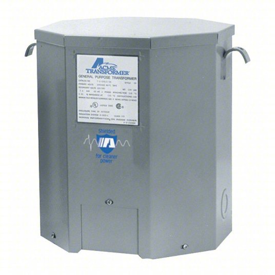 Acme T2535173S Single Phase Transformer 240V AC/480V AC, 120V AC/240V AC, Wall, Aluminum, Single - KVM Tools Inc.KV4WUC3