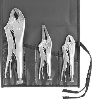 McMaster 5369A46 Plain Grip Locking Pliers Set, 3 Pieces - KVM Tools Inc.KV5369A46