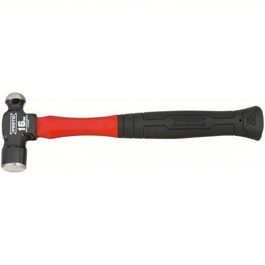 Proto J1316PGD Hammer Fiberglass, Steel, 16 oz Head Wt, 1 1/4 in Face Dia, 13 in Overall Lg, Textured Grip - KVM Tools Inc.KV53CT48