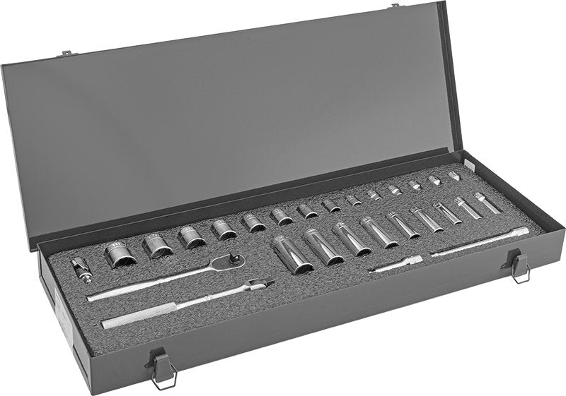 McMaster 5582A11 28 - Piece Premium 12 - Point Socket Set, 3/8" Square Drive - KVM Tools Inc.KV5582A11
