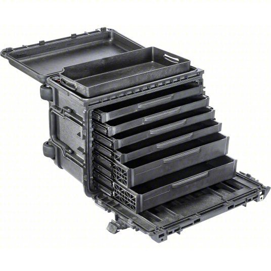 Pelican 004500-0610-110 Rolling Tool Box 16 in Overall Wd, 25 in Overall Dp, 19 in Overall Ht, Black - KVM Tools Inc.KV55HF15
