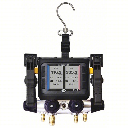 JB DM4-Z Digital Manifold Gauge, 4 Valves, Multiple Refrigerants - KVM Tools Inc.KV55JK03