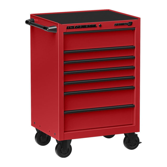 KVM Tools US General KV58721 27 in. x 22 in. Roll Cab, Series 3, Red - KVM Tools Inc.KV58721
