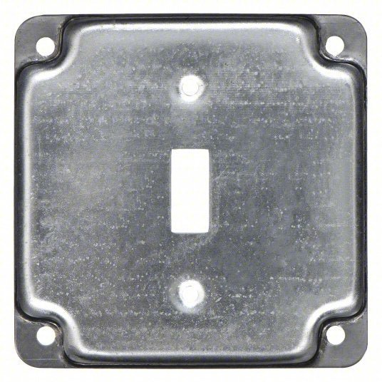 Raco 800C Electrical Box Cover Square, 2 Gangs, 1/2 in Dp, 4 in Wd, 4 in Lg, Toggle Switch - KVM Tools Inc.KV5AA23