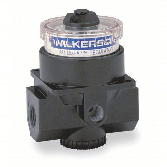 Wilkerson R21 - 02 - 000 Compressed Air Regulator Zinc, 1/4 in NPT, 117 cfm, 300 psi Max Op Pressure, Nonrising - KVM Tools Inc.KV5GC14