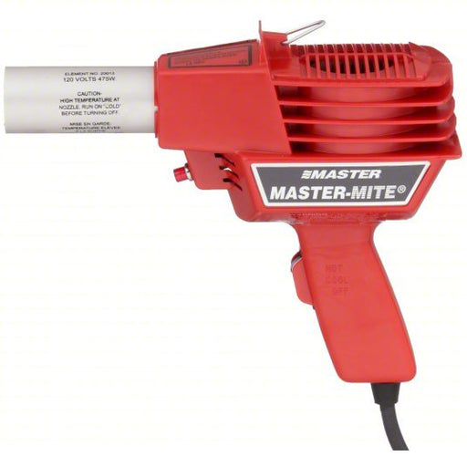 Master Appliance 10008 Heat Gun Kit Pistol-Grip, 120V AC, Three-Prong, 650°F to 650°F, 3.8 cfm Air Volume - KVM Tools Inc.KV5HC24
