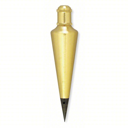 Johnson 116 Plumb Bob Steel, 16 oz Wt, Inch Measurements, Round Shape, Brass Plated - KVM Tools Inc.KV5LC21