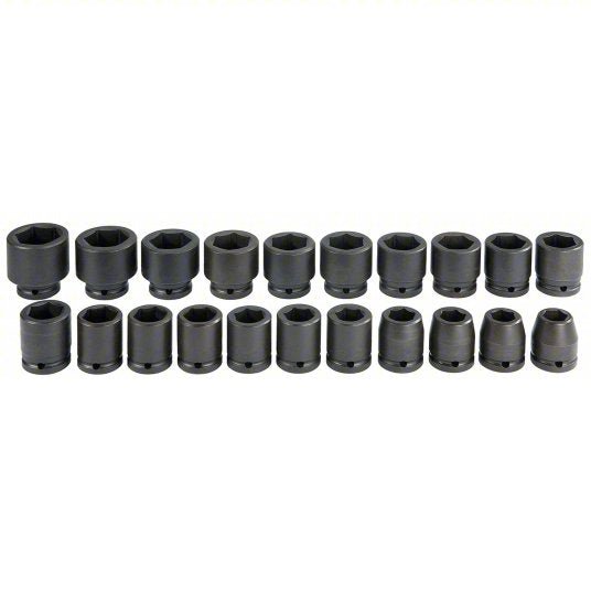 Proto J72103M Impact Socket Set 3/4 in Drive Size, 21 Pieces, 19 to 41 mm Socket Size Range, (21) 6 - Point - KVM Tools Inc.KV5PZN7