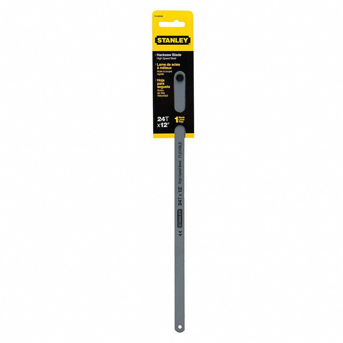 Stanley 15-824A Hacksaw Blade 12 in Lg, Steel, 24, 1/2 in Wd, 0.03125 in Thick