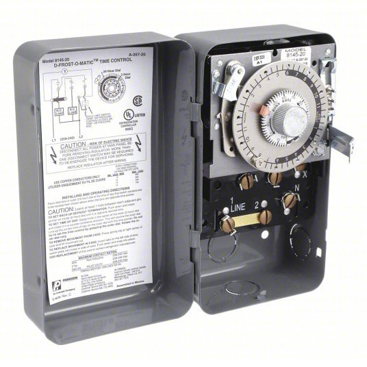 Paragon 8145-20 Defrost Timer Control 1 to 6 Per Day, Min of 4 Hours Between Successive Defrost Cycles - KVM Tools Inc.KV5X459