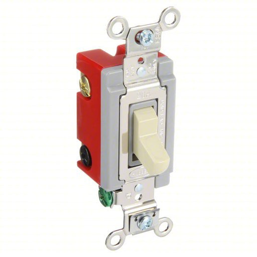 Hubbell HBL1224I Wall Switch Toggle Switch, 4-Way, Ivory, 20 A, Screw Terminals - KVM Tools Inc.KV5Z727