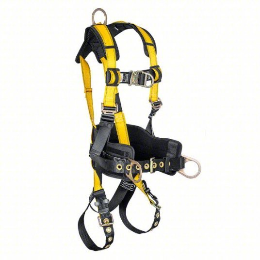 KVM Tools KV61DD45 Full Body Harness Vest, Quick - Connect / Tongue Buckles, L, 420 lb Capacity - KVM Tools Inc.KV61DD45