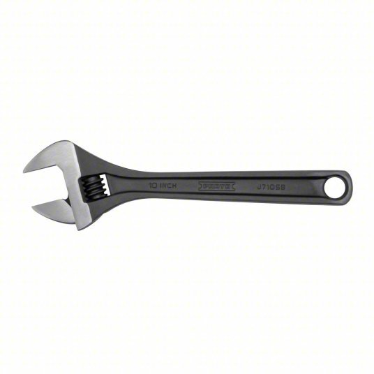 Proto J710SB Adjustable Wrench Alloy Steel, Black Oxide, 10 1/8 in Overall Lg, 1 3/8 in Jaw Capacity - KVM Tools Inc.KV61TH79