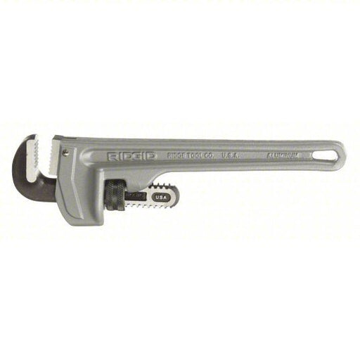 Ridgid 810 Pipe Wrench Aluminum, 1 1/2 in Jaw Capacity, Serrated, 10 in Overall Lg, I-Beam - KVM Tools Inc.KV6A650