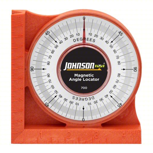 Johnson 700 Angle Finder 4 Quadrants, Magnetic, Inches, Acrylic, 5.88 in Lens Dia, 0°to 90° - KVM Tools Inc.KV6A511