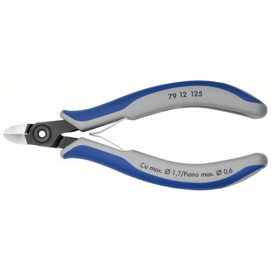 Knipex 79 12 125 Diagonal Cutting Plier Uninsulated, Std, Oval, 5 in Overall Lg, 3/8 in Jaw Lg, 1/2 in Jaw Wd - KVM Tools Inc.KV38UT91