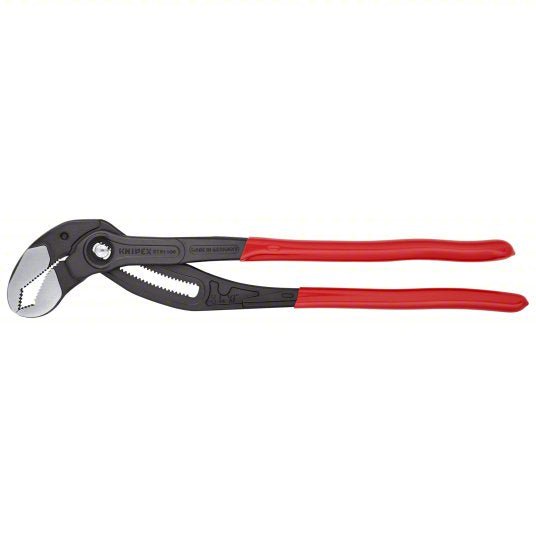 Knipex 87 01 400 SBA Water Pump Plier V, Push Button, 3 1/2 in Max Jaw Opening, 16 in Overall Lg, 27 Jaw Positions - KVM Tools Inc.KV2DYY3