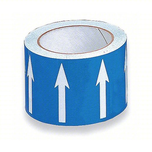 Harris DA - 3WB Arrow Tape Blue, White, 4 in Wd, 54 ft Roll Lg - KVM Tools Inc.KV8ADT1