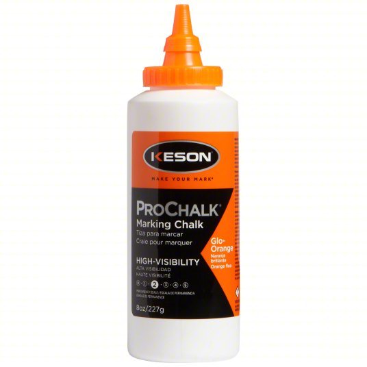 Keson 8GO Marking Chalk Refill High Visibility Orange, 8 oz Size, Tapered Refill Tip with Cap - KVM Tools Inc.KV4MHG1
