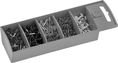 McMaster 9689K12 Wire Ferrule Assortment for 1 Wire, Polypropylene Insulated Barrel, 100 Pieces - KVM Tools Inc.KV9689K12