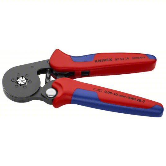 Knipex 97 53 14 Crimper Insulated Single Ferrules/Non - Insulated Single Ferrules, Hexagon Crimp, 28 AWG - KVM Tools Inc.KV10U180