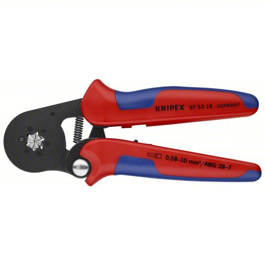 Knipex 97 53 14 Crimper Insulated Single Ferrules/Non - Insulated Single Ferrules, Hexagon Crimp, 28 AWG - KVM Tools Inc.KV10U180