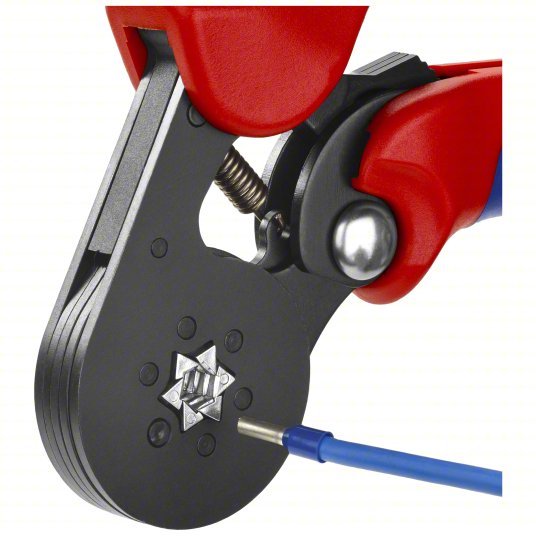 Knipex 97 53 14 Crimper Insulated Single Ferrules/Non - Insulated Single Ferrules, Hexagon Crimp, 28 AWG - KVM Tools Inc.KV10U180