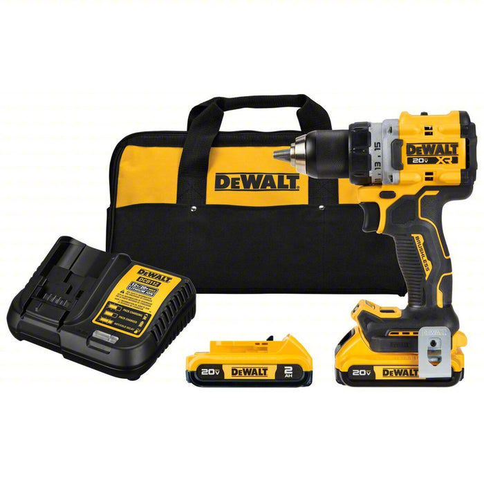Dewalt DCD800D2 Cordless Drill/Driver Kit 20V DC, Compact, 1/2 in Chuck, 2,000 RPM Max., Brushless Motor - KVM Tools Inc.KV797NV0