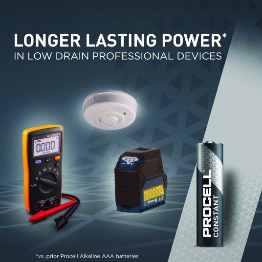 Duracell Battery AAA, Everyday, Alkaline, 1.5V DC, Procell Constant, 24 PK - KVM Tools Inc.KV5LE25
