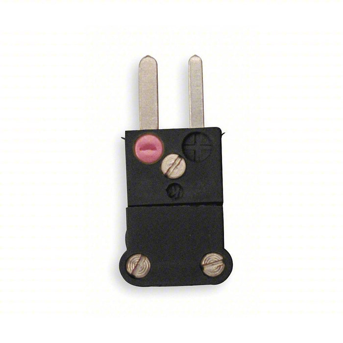 Tempco TCAR - 1013 Thermocouple Plug Mini Plug, (2) Flat Pins, For Type J Sensor Type, Black - KVM Tools Inc.KV3FXN3