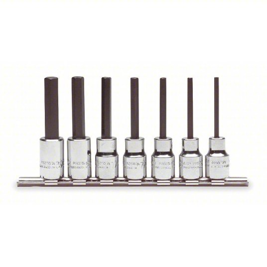 Proto J4900 - 7C Socket Bit Set 3/8 in Drive Size, 7 Pieces, 1/8 in to 3/8 in Range of Tip Sizes, SAE - KVM Tools Inc.KV1AF33