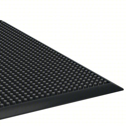 Ability One 7220-01-582-6244 Entrance Mat Finger, Outdoor, Light, 2 ft x 32 in, 5/8 in Thick, Rubber, Beveled Edge, Black - KVM Tools Inc.KV13J098