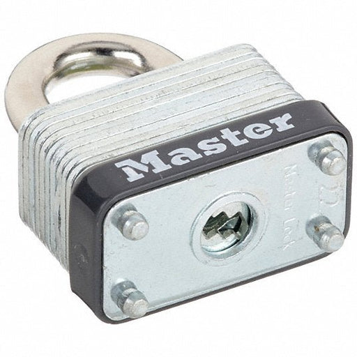 Master Lock 22 Padlock, Keyed Different, Standard Shackle, Rectangular Steel Body, Steel Shackle, 9/16 in W - KVM Tools Inc.KV1A377