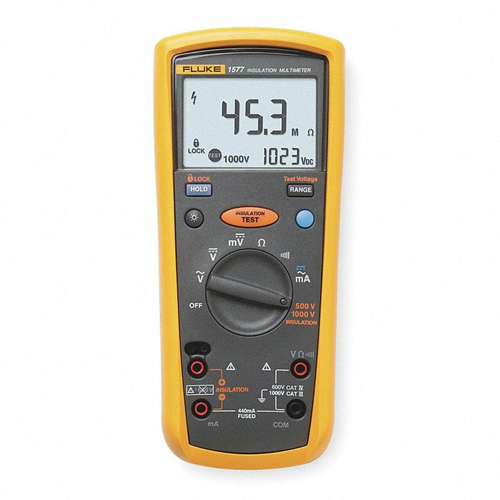 FLUKE-1577 Insulation Tester 0.1 megaohm to 600 megaohm, CAT III 1000V/CAT IV 600V, Battery, Digital - KVM Tools Inc.