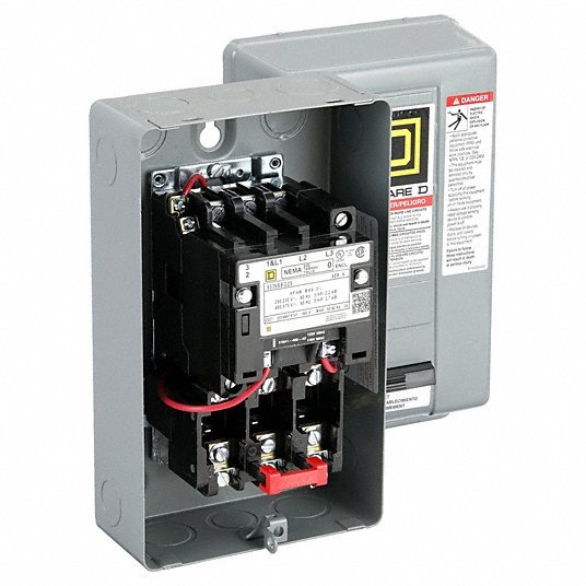 Square D 8536SBG2V02S Nonreversing Magnetic Motor Starter, 1 NEMA Rating, 120V AC, 3 Poles, No Auxiliary Contacts - KVM Tools Inc.KV1H483