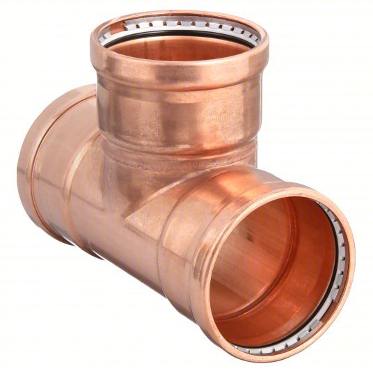 Viega 20683 XL Tee Copper, Press-Fit x Press-Fit x Press-Fit, EPDM O-Ring Material - KVM Tools Inc.KV1RRE9