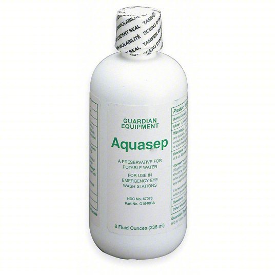 Guardian G1540BA Eyewash Preservative 8 oz Cap, Aquasep, Water Additive - KVM Tools Inc.KV2LVL5