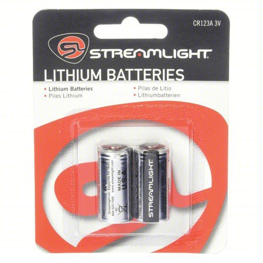 Streamlight 85175 CR123A Battery Size, Lithium, 1,400 mAh Capacity, 3V DC, 2 PK - KVM Tools Inc.KV2VEW1