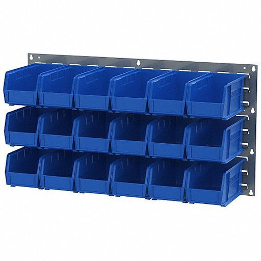 Akro-Mils 30230BLUE Hang and Stack Bin: 5 1/2 in x 10 7/8 in x 5 in, Blue, Label Holders, 30 lb Load Capacity - KVM Tools Inc.KV2W778