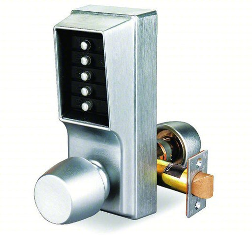 Simplex 101226D41 Mechanical Push Button Lockset Knob, Entry, Factory Left/Field Reversible, Satin Chrome - KVM Tools Inc.KV31NG98