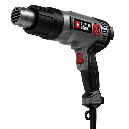 Porter Cable PC1500HG Heat Gun Pistol-Grip, 120V AC, 120°F to 1,150°F, 19 cfm Air Volume, 11.7 A Current - KVM Tools Inc.KV34G833
