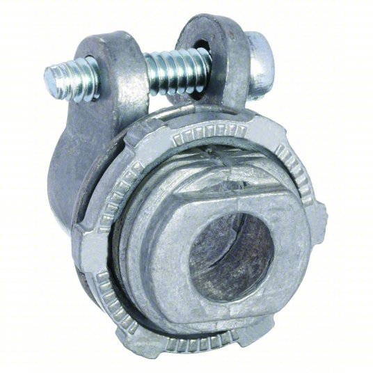 KVM Tools KV3LV68 Straight Connector Squeeze Clamp Style Zinc, 3/4 in Trade Size, NPT, Non Insulated - KVM Tools Inc.KV3LV68