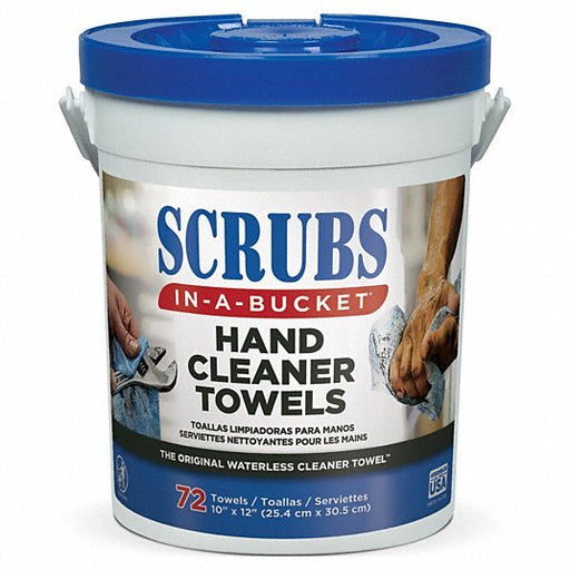 Scrubs 42272 Hand Cleaning Towels, 10 in x 12 in, Scrubs-in-a-Bucket, 72 Wipes/Bucket, Aloe/Vitamin E, Citrus - KVM Tools Inc.KV24WJ88