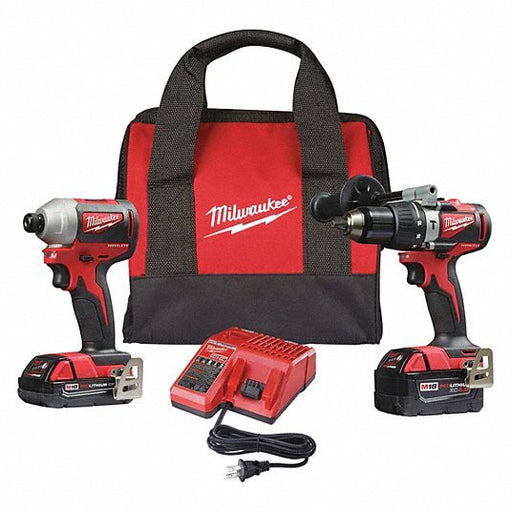Milwaukee 2893-22CX M18 Brushless 2-Tool Combo Kit, Hammer Drill/Impact Driver - KVM Tools Inc.KV488D95