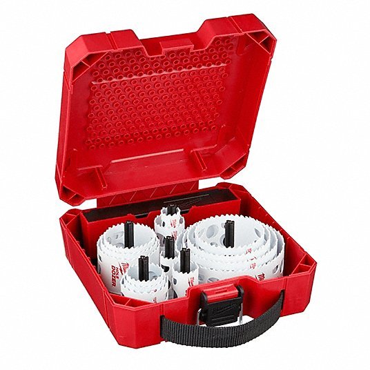 Milwaukee 49-22-4105 Hole Saw Kit 16 PC, 3/4 in to 4 3/4 in Saw Size Range, 1 5/8 in Max. Cutting Dp - KVM Tools Inc.KV11C837